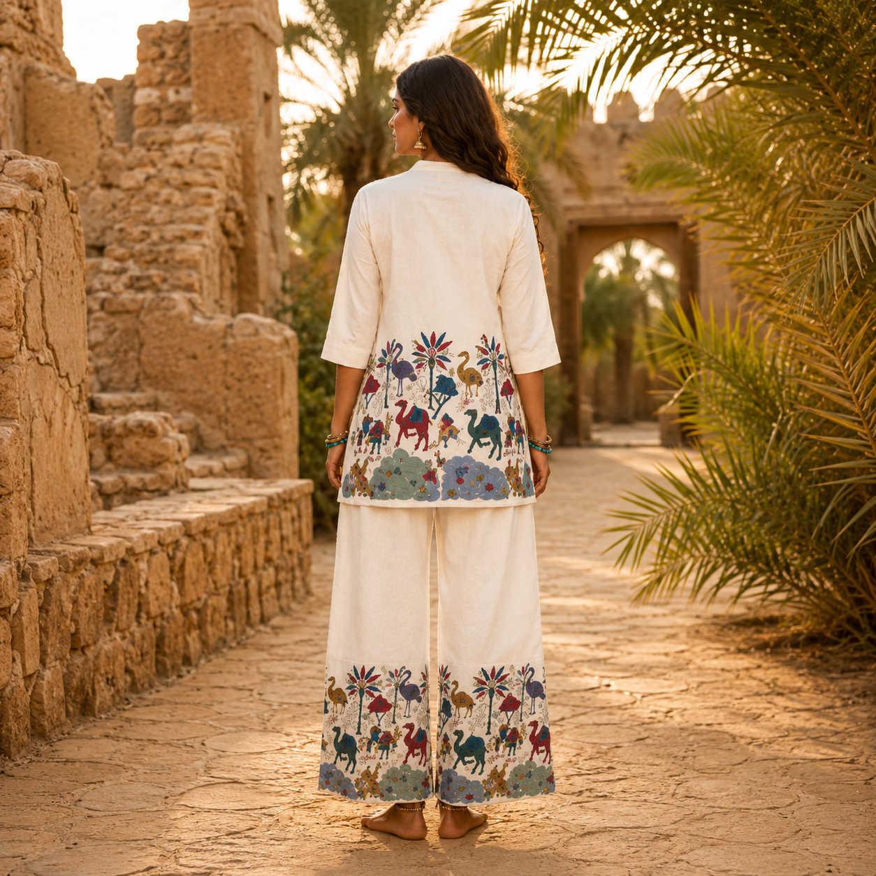 Embroidered Folk Co-Ord Set – Elegant Cotton Blend Co-Ord Set