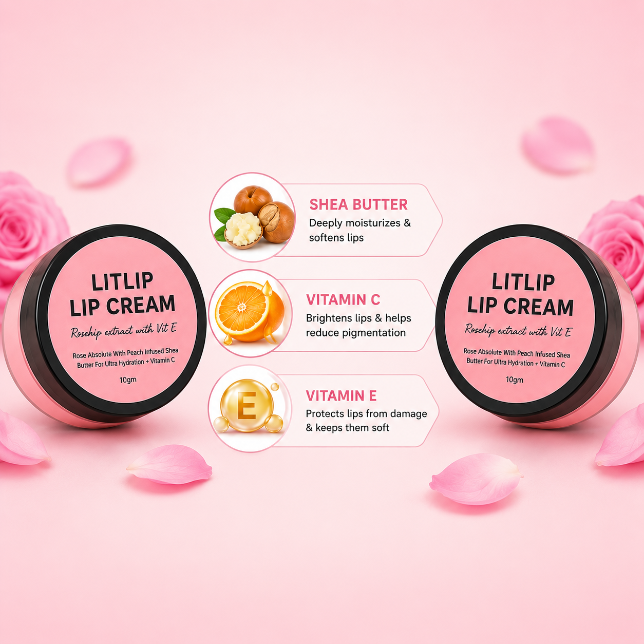 Lip Cream - Lip Brightening Cream For Men and Women (Pack of 2)