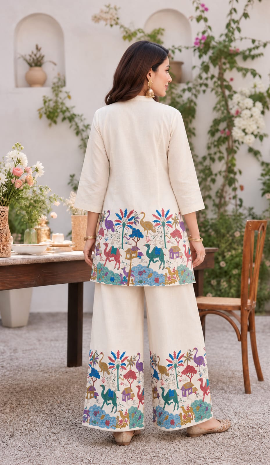 Embroidered Folk Co-Ord Set – Elegant Cotton Blend Co-Ord Set
